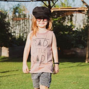 Rad Little Lad-NEW COLOUR RELEASED- Acid Wash Terracotta Kid & Baby Muscle Tee