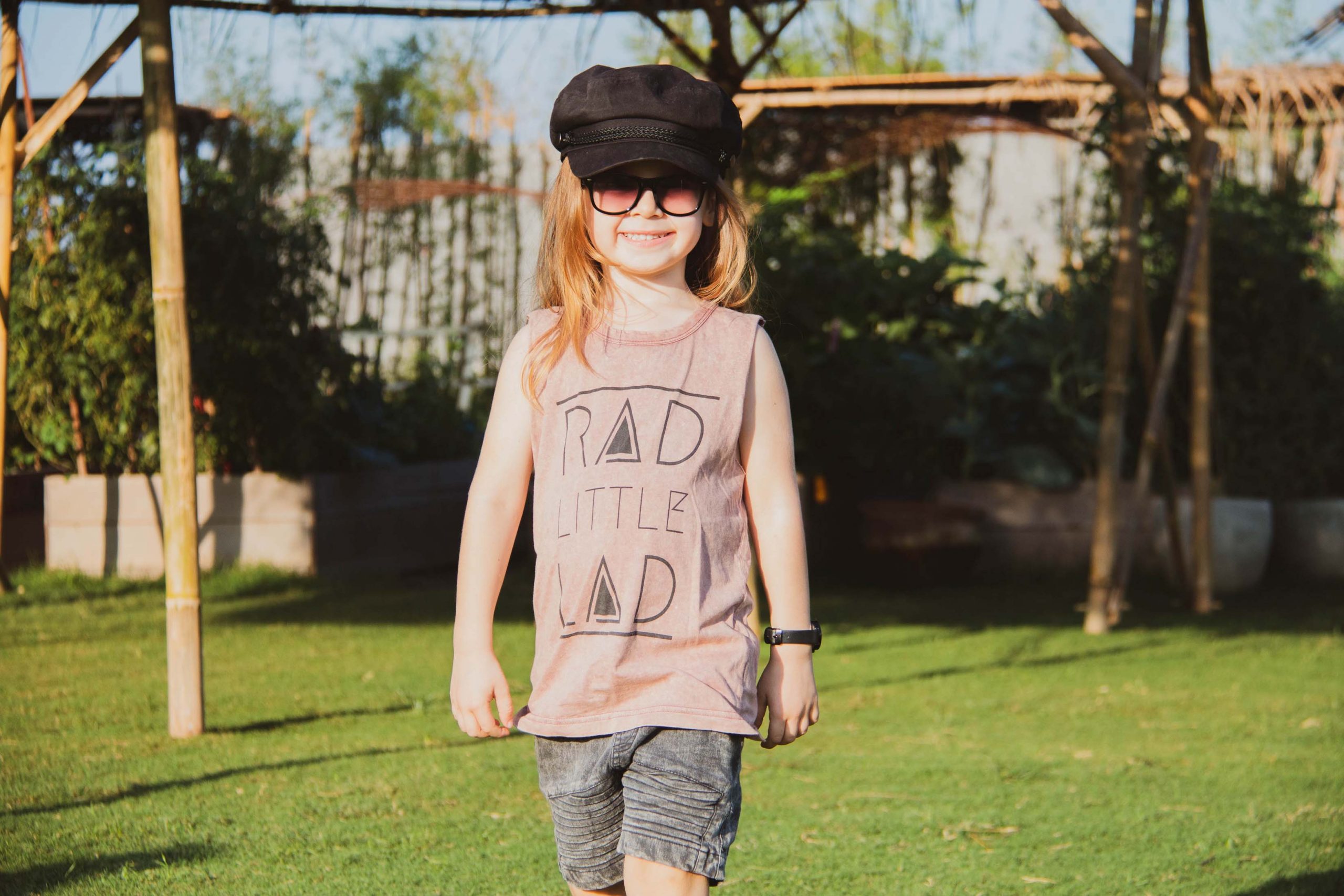 Rad Little Lad-NEW COLOUR RELEASED- Acid Wash Terracotta Kid & Baby Muscle Tee