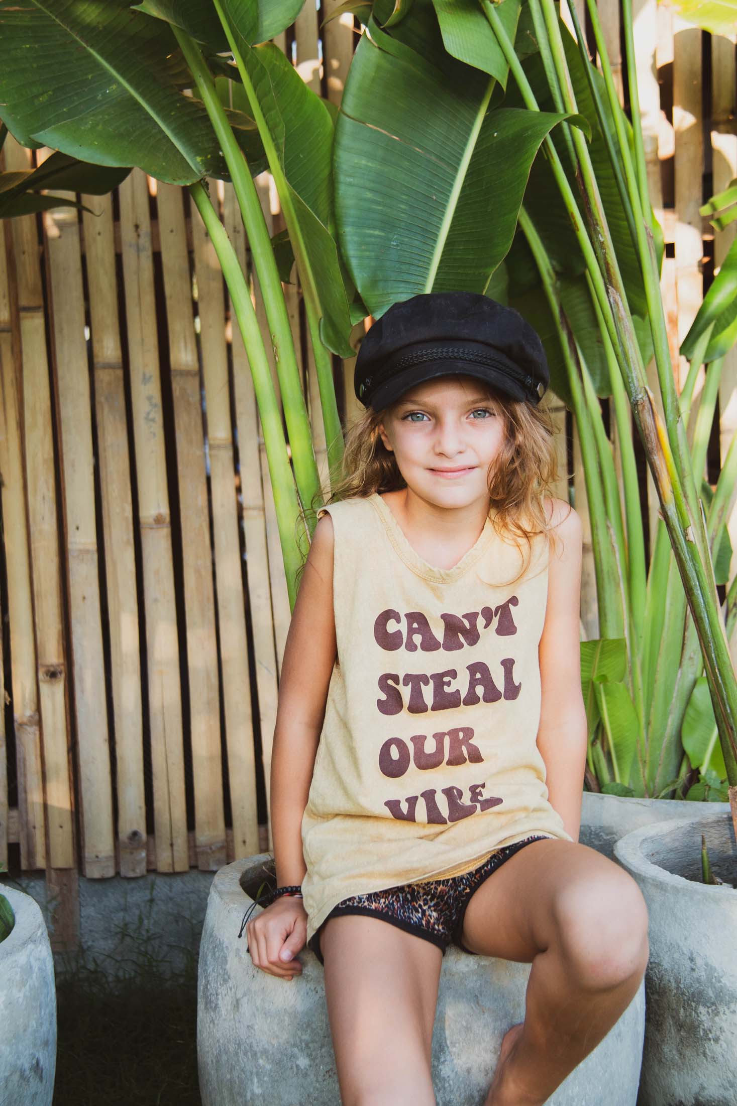 Can't Steal Our Vibe Yellow Sand Wash Kids & Baby Muscle tee - Image 6