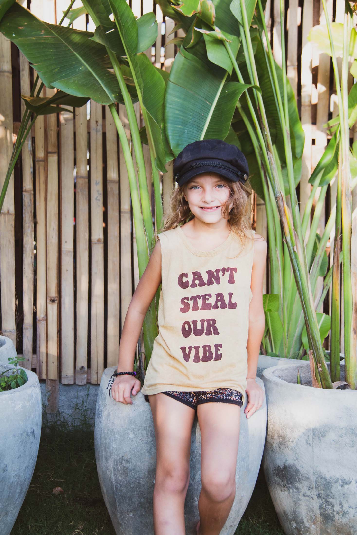 Can't Steal Our Vibe Yellow Sand Wash Kids & Baby Muscle tee - Image 7