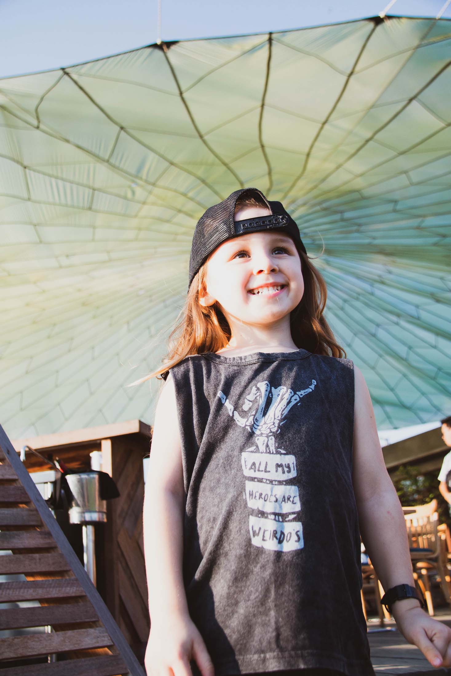 All My Heroes Are Weirdos Dark Grey Acid Wash Baby & Kids Unisex Muscle Tee - Image 4