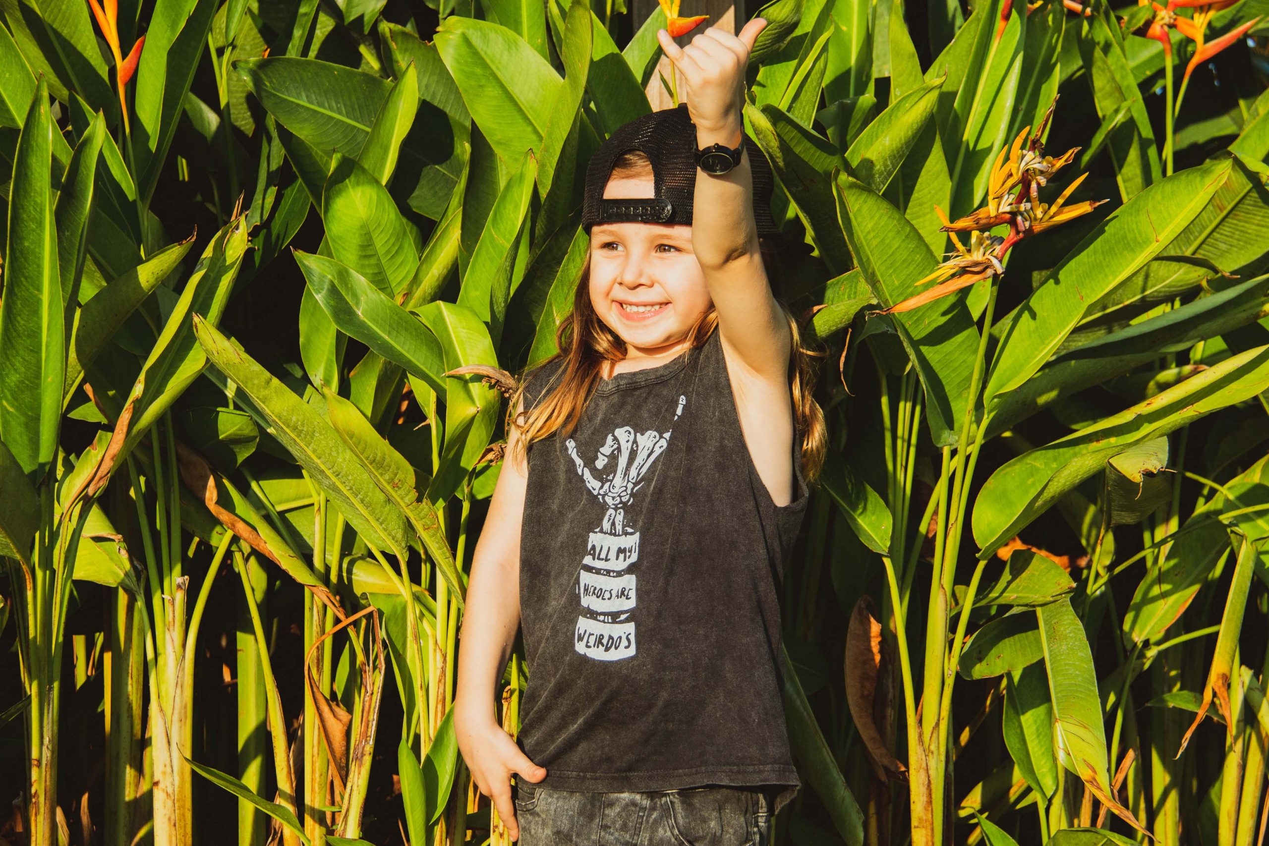 All My Heroes Are Weirdos Dark Grey Acid Wash Baby & Kids Unisex Muscle Tee