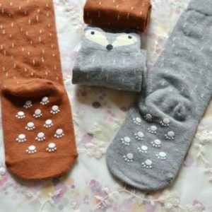Foxy Brown & Grey Knee High Socks Woodland