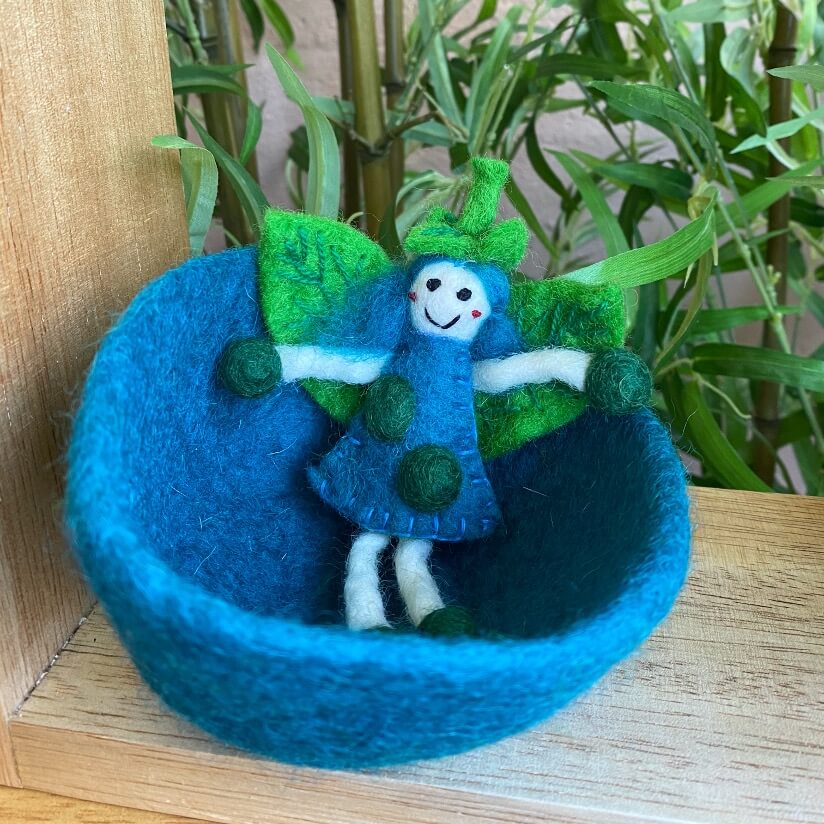Himalayan Felt Miss Winter Water or Blueberry Fairy Kids Toys Non Toxic 100% Natural - Image 3