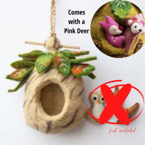 Himalayan Felt Hanging Aussie Animals Pink Dear Kids Toys Non Toxic 100% Natural